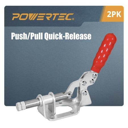 Powertec Toggle Clamp, 300lbs Cap., 302F Quick Release Push/Pull Clamp, 2PK 20304-P2N