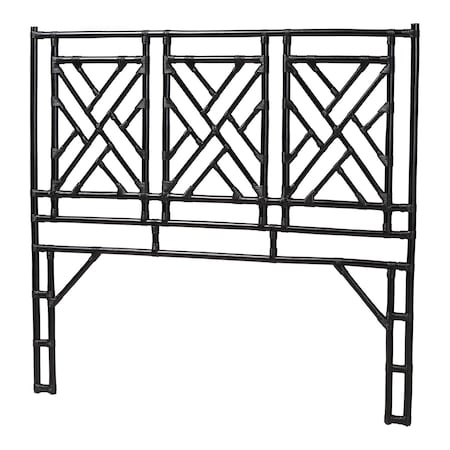 Bali & Pari Karavo Bohemian Black Natural Rattan King Size Standalone Headboard 249-13859-ZORO