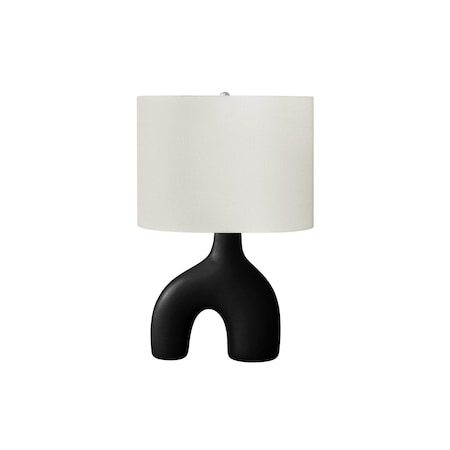 Monarch Specialties Lighting, 25"h, Table Lamp, Black Ceramic, Ivory / Cream Shade, Contemporary, Modern I 9666