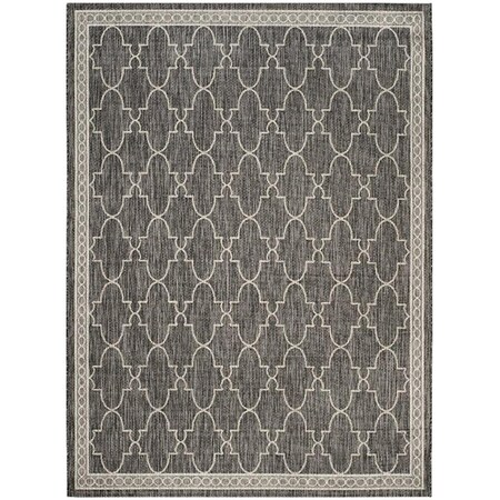 Safavieh Courtyard Power Loomed Rectangle Rug- Black - Beige- 8 x 11 ft. CY8871-36621-8
