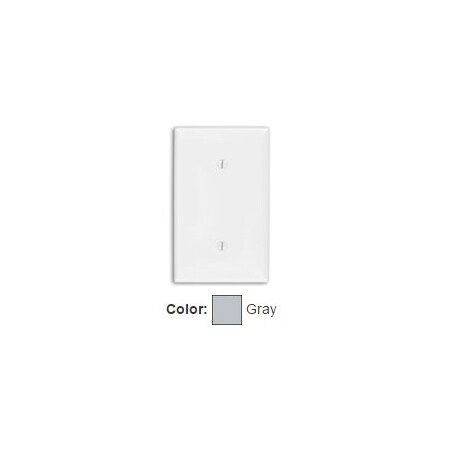 Leviton Blank Wallplate, Standard Size, Gang 1, Gray 80719-GY