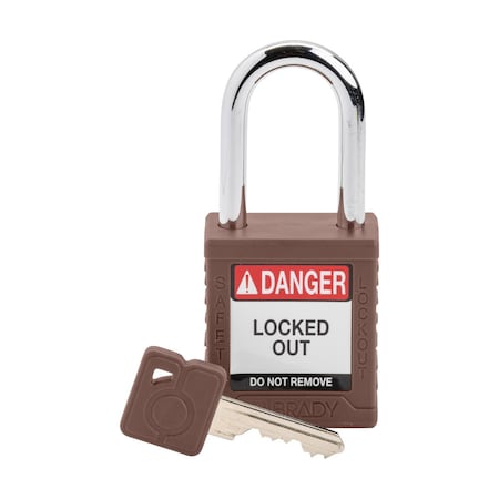 Brady Velocity Lockout Padlocks Nylon 1.5in Shackle Clearance KD Brown SDPL-BRN-38ST-KD