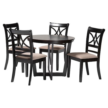 Baxton Studio Penny Dining Set, 5-Piece, Sand 269-10760-10898-ZORO