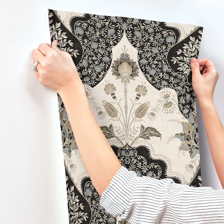 A-Street Prints Auden Black Floral Grandeur Wallpaper 4147-27389