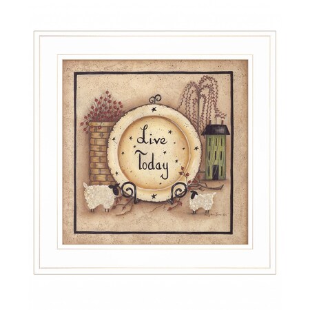 Homeroots Live Today 3 White Framed Print Wall Art 408129