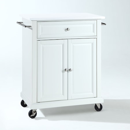 Crosley Compact Stone Top Kitchen Cart KF30020EWH