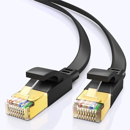 Maximm 6ft Cat8 Flat Ethernet Cable with Gold-Plated RJ45, 2PK, Black, 2PK C8F-6FT-BLACK-2PK