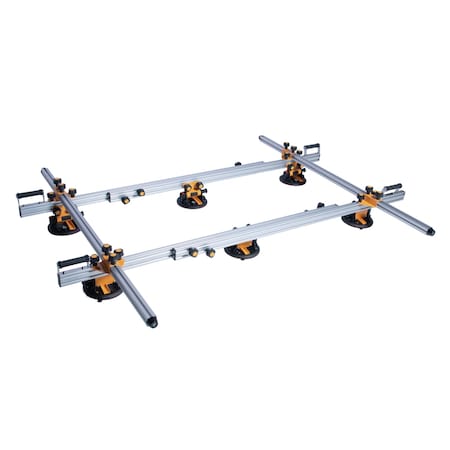 Powertec PRO Large Format Tile & Slab Carry System - 6 Heavy Duty 8in Suction Cup Lifter w/ 350lb Capacity 71985N