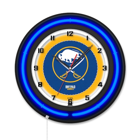 Holland Bar Stool Buffalo  Sabres 19 Double Neon Wall Clock Clk19BK