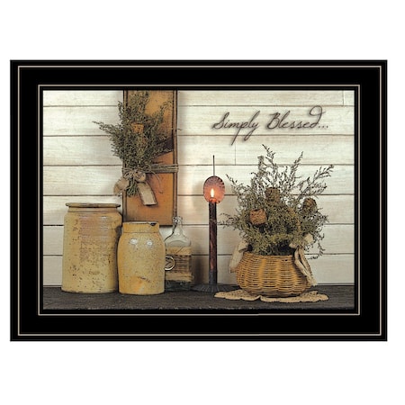 Homeroots Simply Blessed Black Framed Print Kitchen Wall Art 406734