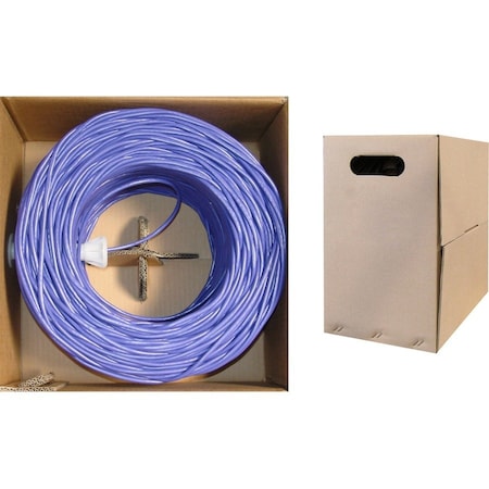Cable Wholesale Bulk Cat6 Purple Ethernet Cable, Solid, UTP (Unshielded Twisted Pair), Inwall Rated(CMR), POE 10X8-041TH