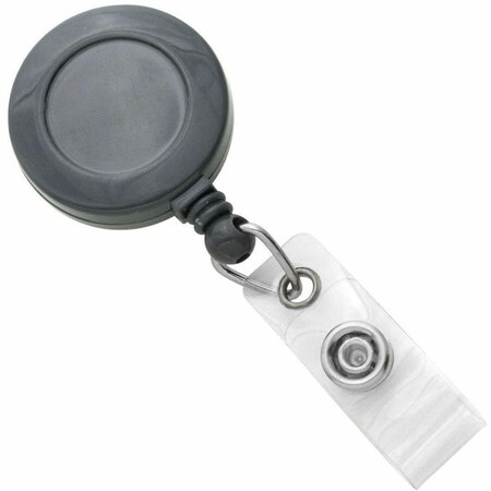Brady BADGE REEL, GREY, 1-1/4in 32MM, PLASTIC CLIP-ON BADGE REEL, CLEAR VINYL STRAP, NO 2120-3040