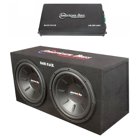 American Bass Dual 12-in Woofer Box with Two Woofers W/ Matched Audio Bass Amplifier BASSPACK