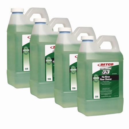 Betco BioActive Solutions No-Rinse FastDraw Floor Cleaner, Rain Fresh Scent, 2 L Bottle, 4PK 2584700