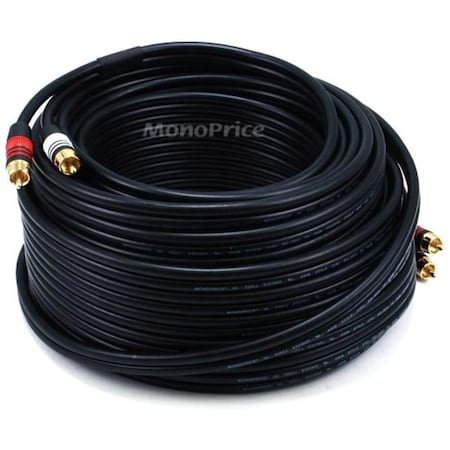 Monoprice 75ft Premium 2 RCA Plug/2 RCA Plug M/M 22AWG Cable - Black 5349