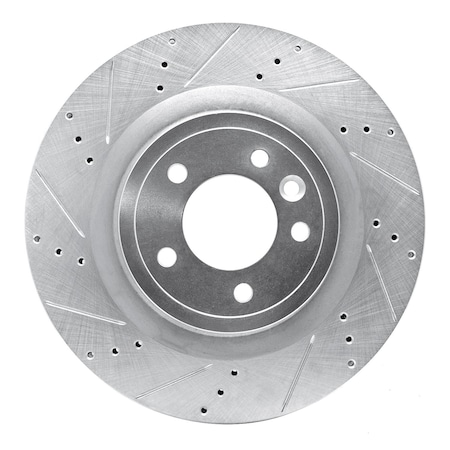 Dynamic Friction Co DFC Brake Rotor - Drilled and Slotted - Silver 631-11026L
