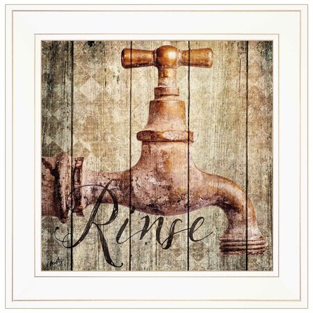 Homeroots Rinse 1 White Framed Print Wall Art 405407