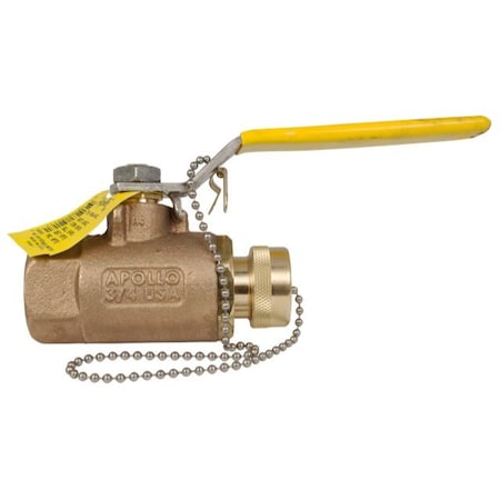 Apollo Valves 3/4" FNPT x Hose Cap Bronze Ball Valve Inline 70104HC