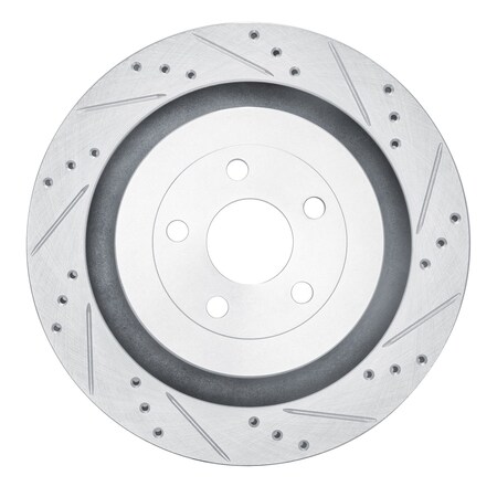Dynamic Friction Co DFC Brake Rotor - Drilled and Slotted - Silver 631-55010R