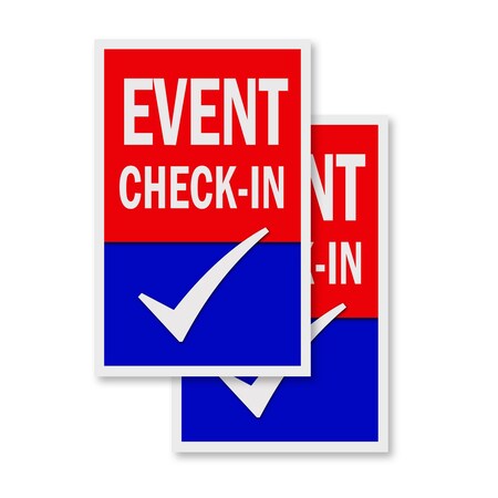Signmission Event Check-in, Vinyl Decals Only 24 Inch x 36 Inch, Vinyl Decal, 2PK DSB-2436-2PACK-Event Check-in