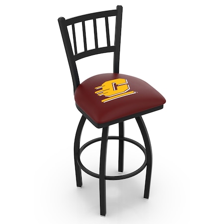 Holland Bar Stool Co 30" Blk Wrinkle Central Michigan Swivel Bar Stool, Jailhouse Back L01830CenMic