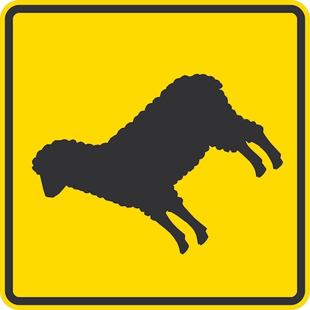 Lyle Sheep Crossing, 24x24, Non-Reflective, Yellow G-13389-NA_24x24