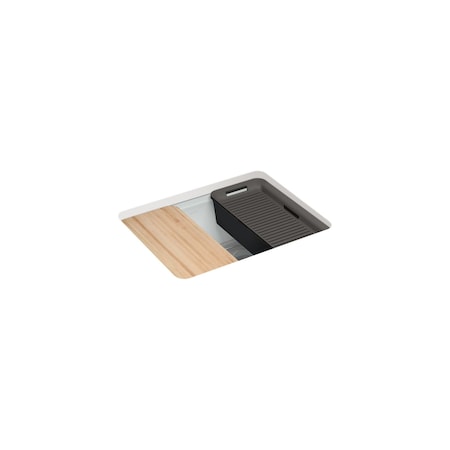 Kohler Riverby 25 undermount single-bowl workstation kitchen sink Ice Grey 5872-5UPC-95