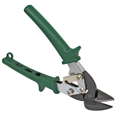 Malco AVsMini Series Aviation Snip, Right Cut, Spring-Loaded Handle, Green Handle AVM7 EV