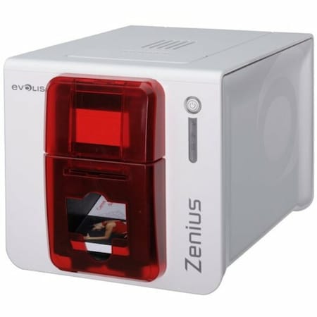 Evolis Zenius Classic Fire Red Printer without option, USB- with Cardpresso XXS Lite software licence ZN1U0000RS