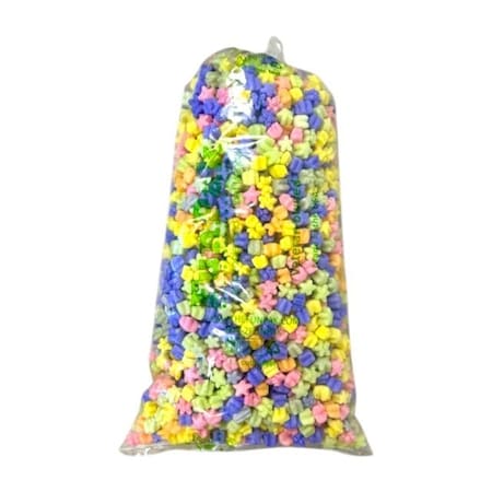 Bubblefast FunPak Rainbow Stars Packing Peanuts Plant Based Biodegradable Compostable 1.5 cu ft Bag FP 1.5-Rainbow Stars