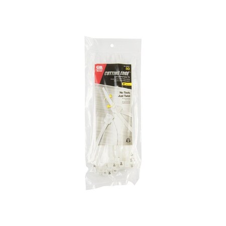 Gb Cable Tie, Double-Lock Locking, 6/6 Nylon, Natural, 50PK 46-308SC