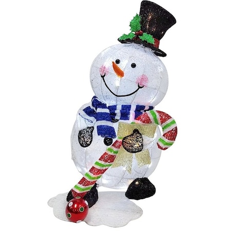 Puleo Asia Ltd Lighted Snowman, LED, Cool White/Warm White/Red, 32 H in 75-YD1038L