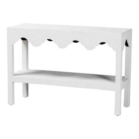 Bali & Pari Nolan Grasscloth Console Table with Scalloped Apron 266-14585-ZORO