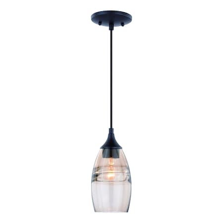 Vaxcel Milano Bronze Mini Pendant Ceiling Light Amber Fog Glass P0277