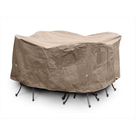 Koverroos III Large Bar Set Cover with umbrella hole- Taupe - 84 Dia x 40 H in. 35251