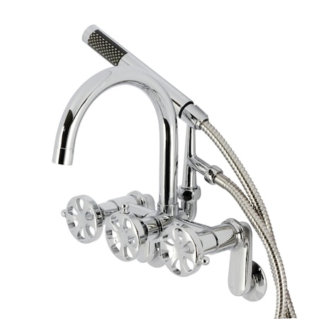 Kingston Brass 7-Inch Adjustable Wall Mount Clawfoot Tub Faucet, Polished Chrome AE8151RX