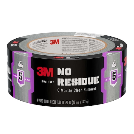 3M Duct Tape, Gray, 20 yd L, 1-7/8 in W 46902