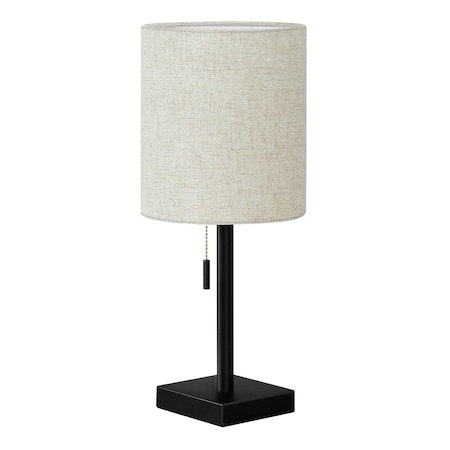 Homeroots Set of Two 17" Black Metal Candlestick USB Table Lamps With Beige Drum Shade 545832
