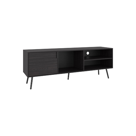 Homeroots 63in Black Wood Enclosed and Open Storage TV Stand 734183
