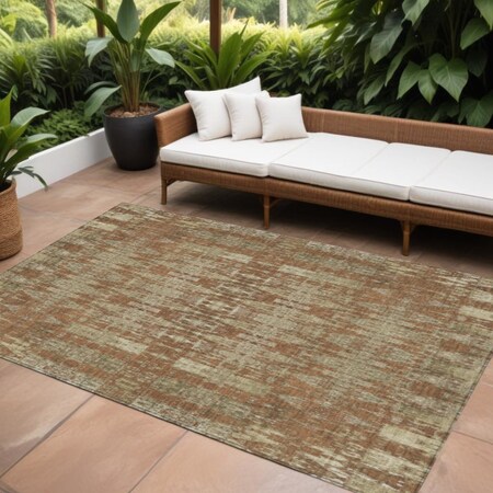Homeroots 9' X 12' Orange Taupe And Beige Moroccan Washable Indoor Outdoor Area Rug 577215