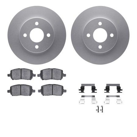 Dynamic Friction Co DFC GEOSPEC Coated Rotors with 5000 Brake Pads - Ceramic and Hardware 4512-53012
