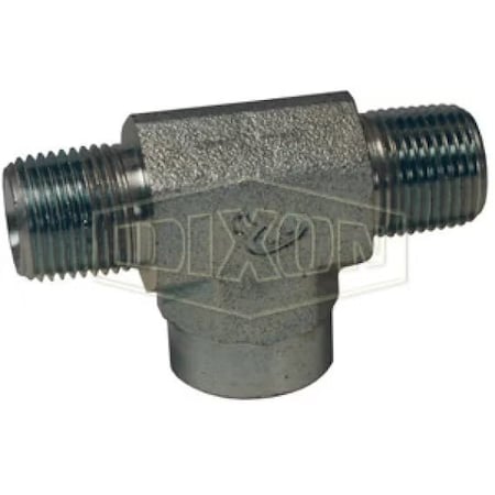 Dixon Hydraulic Pipe Tee, 1/4-18 Nominal, Male NPTF x Female NPTF, Carbon Steel, Domestic 5601-4