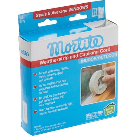 Mortite Gray Weatherstrip & Caulking Cord 90 Ft. B2