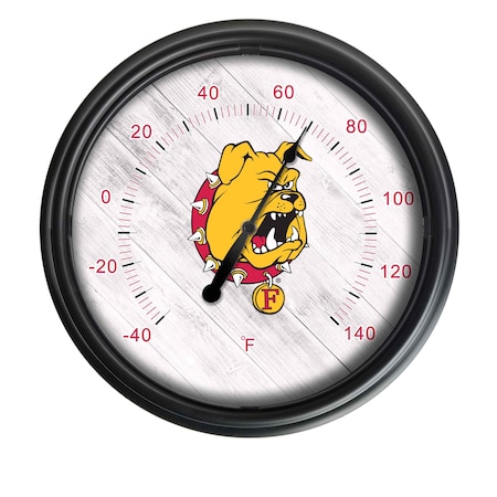 Holland Bar Stool Co Ferris State University Indoor/Outdoor LED Thermometer ODThrm14BK-08FerrSt