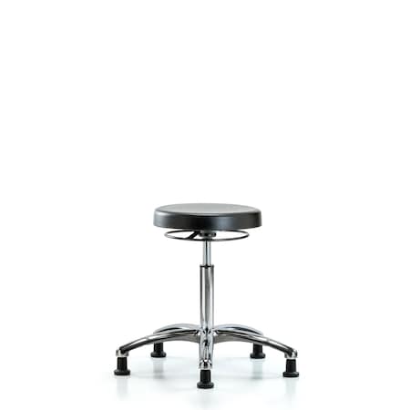 Blue Ridge Ergonomics Bench Stool, Med, Chrome, Poly, Glides BR-PMBSO-CR-NF-RG