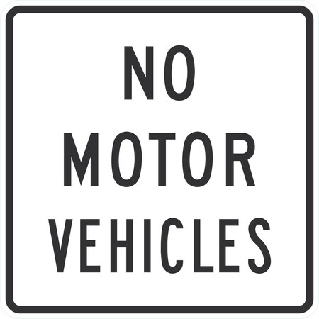 Lyle No Motor Vehicles, 36x36, Engineer Grade, White G-16471-EG_36x36