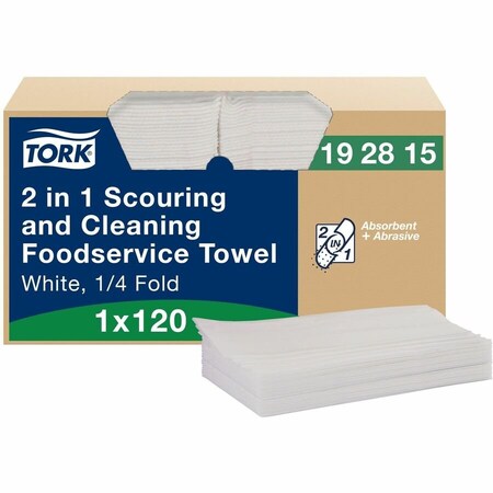 Tork Two-in-One Wiper, 1-Ply, 13in. x 21in., White, 120PK 192815