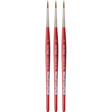 Da Vinci COSMOTOP-SPIN Silk painting Brush, Synthetic, Watercolor, Round, Size 3, 3PK VA-5580_3