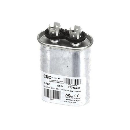 York SINGLE RUN CAPACITOR, 7.5MFD, 370V, FLAT S1-02420045700