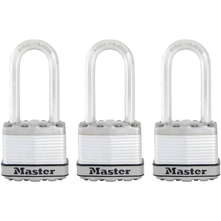 Master Lock Magnum Series Padlock, Keyed Alike Key, 5/16 in Dia Shackle, 2 in H Shackle, Stainless Steel Body M1XTRILH